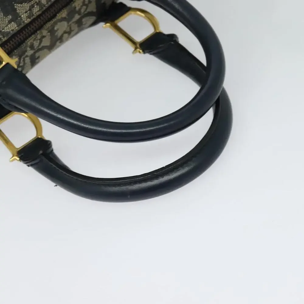 DIOR Trotter Canvas Boston Bag Navy Gold